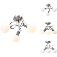 Deckenleuchten - Living Deckenleuchte mit Keramik-Lampenschirmen für 3 E14 Glühlampen - Weiß von VIDAXL