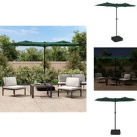Vidaxl - Doppel-Sonnenschirm mit LED-Leuchten Grün 316x240 cm - Doppelsonnenschirm - LED-Gartenleuchte - Sonnenschutzschirm - Outdoor Beleuchtung von VIDAXL