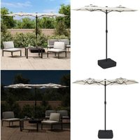 Vidaxl - Doppel-Sonnenschirm mit LED-Leuchten Sandweiß 316x240 cm - Doppelsonnenschirm - Gartenmöbel - Outdoor Beleuchtung - Terrasse Dekoration Vidaxl - Doppel-Sonnenschirm mit LED-Leuchten Sandweiß 316x240 cm - Doppelsonnenschirm - Gartenmöbel - Outdoor Beleuchtung - Terrasse Dekoration von VIDAXL