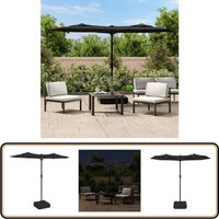Vidaxl - Doppel-Sonnenschirm mit LED-Leuchten Schwarz 316x240 cm - Doppelsonnenschirm - Gartenmöbel - Outdoor Beleuchtung - Terrasse Dekoration Vidaxl - Doppel-Sonnenschirm mit LED-Leuchten Schwarz 316x240 cm - Doppelsonnenschirm - Gartenmöbel - Outdoor Beleuchtung - Terrasse Dekoration von VIDAXL