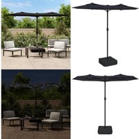 Vidaxl - Doppel-Sonnenschirm mit LED-Leuchten Schwarz 316x240 cm - Doppelsonnenschirm - Gartenmöbel - Outdoor Beleuchtung - Terrasse Dekoration Vidaxl - Doppel-Sonnenschirm mit LED-Leuchten Schwarz 316x240 cm - Doppelsonnenschirm - Gartenmöbel - Outdoor Beleuchtung - Terrasse Dekoration von VIDAXL