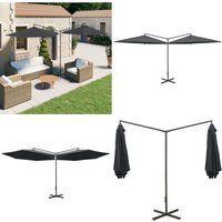 Vidaxl - Doppel-Sonnenschirm mit Stahl-Mast 600 cm Anthrazit - Doppel-Sonnenschirm - Sonnen-Schutz - Gartenmöbel - Outdoor Möbel - Sechseckiger von VIDAXL