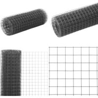 Vidaxl - Drahtzaun Stahl mit PVC-Beschichtung 10x0,5 m Grau - Zaun Aus Stahl - Maschendrahtzaun - Gartenzaun - Tiergehege - Vogelvoliere - Home & von VIDAXL
