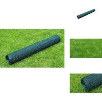 Vidaxl - Drahtzaun mit PVC-Beschichtung 25x0,5 m Grün - Zaun Aus Stahl - Gartenzaun - Maschendrahtzaun - Tiergehege - Vogelvoliere von VIDAXL