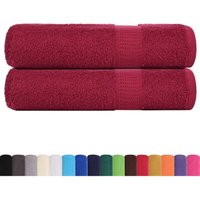 Duschtücher 2 Stk. Bordeauxrot 70x140cm 360 g/m² 100% Baumwolle Vidaxl von VIDAXL