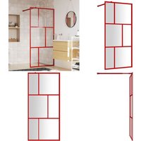 Vidaxl - Duschwand für Begehbare Dusche mit esg Klarglas Rot 90x195 cm - Duschwand - Begehbarer Dusche - Duschkabine - Glasdusche - ESG-Glas - Home & von VIDAXL