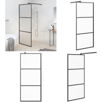 Vidaxl - Duschwand für Walk-In Dusche 90x195 cm esg Mattiert Schwarz - Duschwand - Walk-In Dusche - Duschkabine - esg Glas - Sicherheitsglas - Home & von VIDAXL