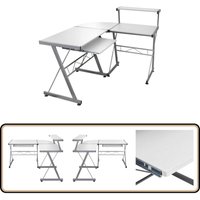Eck-Computertisch Weiß 132x112x99 cm Holzwerkstoff - Eckschreibtisch - Computertisch - Schreibtisch Weiß - Holzwerkstoff - Home Office Eck-Computertisch Weiß 132x112x99 cm Holzwerkstoff - Eckschreibtisch - Computertisch - Schreibtisch Weiß - Holzwerkstoff - Home Office von VIDAXL