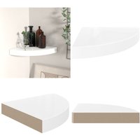 Vidaxl - Eck-Schweberegal Hochglanz-Weiß 25x25x3,8 cm mdf - Eckwandregal - Wandregal Weiß - Schwebender Regal - Wohnraumgestaltung Vidaxl - Eck-Schweberegal Hochglanz-Weiß 25x25x3,8 cm mdf - Eckwandregal - Wandregal Weiß - Schwebender Regal - Wohnraumgestaltung von VIDAXL