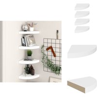 Eck-Schweberegale 4 Stk. Weiß 25x25x3,8 cm mdf - Eckregal - Wandregal - Schwebender Regal - Regal Weiß - Wohnwandregal von VIDAXL