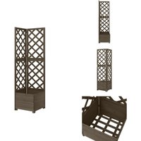 Eck-Spalier mit Pflanzkasten Grau 40x40x150cm Massivholz Tanne - Eck-Spalier - Gartensortiment - Holzspalier - Tannenzapfen - Blumenerde von VIDAXL