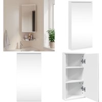 Vidaxl - Eck-Spiegelschrank Weiß 30x24x60 cm - Eck-Spiegelschrank - Spiegelschrank Badezimmer - Holzwerkstoff Möbel - Weißer Spiegelschrank von VIDAXL
