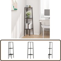 Eckregal mit 3 Böden Schwarz 45,5x31,5x120 cm - Eckregal - Bücherregal - Raumtrenner - Aufbewahrungslösung - Schwarzes Regal von VIDAXL