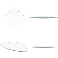 Eckregale 2 Stk. mit Verchromten Halterungen Glas Transparent - Wandregal - Eckregal - Glasregal - Regalset - Wohnwandregal - Home & Living von VIDAXL