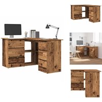 Vidaxl - Eckschreibtisch Altholz-Optik 145x100x76 cm Holzwerkstoff - Eckschreibtisch - Eckschreibtische - Schreibtisch - Büroschreibtisch von VIDAXL