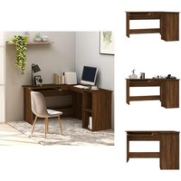 Eckschreibtisch Braun Eichen-Optik 120x140x75 cm Holzwerkstoff - Eck-Schreibtisch - Schreibtisch Braun - Holzwerkstoff - Home Office - Arbeitsplatz von VIDAXL