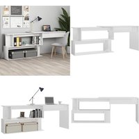 Vidaxl - Eckschreibtisch Hochglanz-Weiß 200x50x76 cm Holzwerkstoff - Eckschreibtisch - Schreibtisch - Weißer Schreibtisch - Holzwerkstoff von VIDAXL
