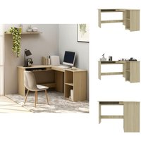 Vidaxl - Eckschreibtisch L-Form Sonoma-Eiche 120x140x75 cm Holzwerkstoff - Eck-Schreibtisch - Schreibtisch L-Form - Holzwerkstoff Schreibtisch von VIDAXL