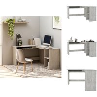 Vidaxl - Eckschreibtisch in L-Form Betongrau 120x140x75 cm Holzwerkstoff - Eck Schreibtisch - Holz Schreibtisch - Büro Tisch - Home Office Möbel von VIDAXL