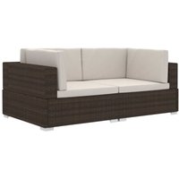 Vidaxl - Ecksofas 2 Stk. mit Auflagen Poly Rattan Braun 917785 von VIDAXL