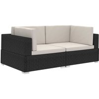 Vidaxl - Ecksofas 2 Stk. mit Auflagen Poly Rattan Schwarz 245513 von VIDAXL
