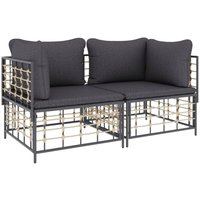 Vidaxl - Ecksofas mit Kissen 2 Stk. Modular Poly Rattan von VIDAXL