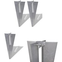 Vidaxl - Einschlaghülsen für Zaunpfosten 2 Stk. Stahl - Zaunpfosten Erdspieß - Zaunpfosten Erdspieße - Home & Living - Silber von VIDAXL