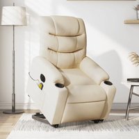 Vidaxl - Elektrischer Massagesessel mit Aufstehhilfe Creme Stoff von VIDAXL