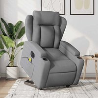 Vidaxl - Elektrischer Massagesessel mit Aufstehhilfe Hellgrau Stoff von VIDAXL