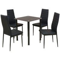 5-tlg. Essgruppe,Sitzgruppe Esstisch mit Stühlen Schwarz vidaXL von BONNEVIE