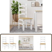 Vidaxl - Essstühle 2 Stk. Corona Weiß 42x47x107 cm Massivholz Kiefer - Esszimmerstühle - Küchenstühle - Holzmöbel - Kiefernholz Möbel - Weiße Stühle von VIDAXL