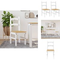 Vidaxl - Essstühle 2 Stk. Weiß 40x46x99 cm Massivholz Kiefer - Esszimmerstühle - Küchenstühle - Holzmöbel - Kiefernstühle - Weiße Möbel von VIDAXL