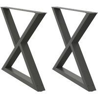 Esstisch Beine 2 Stück Anthrazit 90x(72-73,3) cm Stahl Vidaxl von VIDAXL
