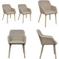 Vidaxl - Esszimmerstühle 2 Stk. Beige Stoff und Massivholz Eiche - Esszimmerstühle - Beige - Holztisch - Stühle Online Kaufen - Gemütliche Stühle von VIDAXL