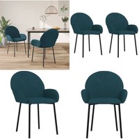 Vidaxl - Esszimmerstühle 2 Stk. Blau Samt - Esszimmerstuhl - Esszimmerstühle - Home & Living - Blau von VIDAXL