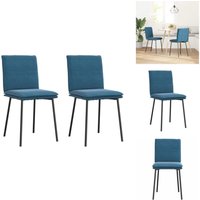 Vidaxl - Esszimmerstühle 2 Stk. Blau Samt - Esszimmerstuhl - Esszimmerstühle - Stuhl - Küchenstuhl von VIDAXL