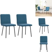 Vidaxl - Esszimmerstühle 2 Stk. Blau Samt - Esszimmerstuhl - Esszimmerstühle - Stuhl - Küchenstuhl von VIDAXL