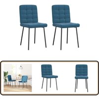 Esszimmerstühle 2 Stk. Blau Samt - Vidaxl von VIDAXL