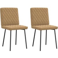 Esszimmerstühle 2 Stk. Braun Samt Vidaxl von VIDAXL