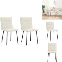 Esszimmerstühle 2 Stk. Creme Samt - Esszimmerstuhl - Esszimmerstühle - Stuhl - Küchenstuhl von VIDAXL