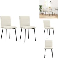 Esszimmerstühle 2 Stk. Creme Samt - Esszimmerstuhl - Esszimmerstühle - Stuhl - Küchenstuhl von VIDAXL