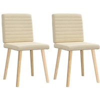 Esszimmerstühle 2 Stk. Creme Stoff Vidaxl von VIDAXL