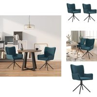 Vidaxl - Esszimmerstühle 2 Stk. Drehbar Blau Samt - Esszimmerstuhl - Samtstühle - Blau - Drehstuhl - Moderner Sessel von VIDAXL