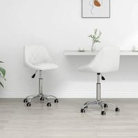 Vidaxl - Esszimmerstühle 2 Stk. Drehbar Weiß Kunstleder von VIDAXL