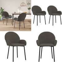 Vidaxl - Esszimmerstühle 2 Stk. Dunkelgrau Samt - Esszimmerstühle - Samtstühle - Bequeme Stühle - Dunkelgraue Möbel - Wohnzimmer Dekoration - Home & von VIDAXL