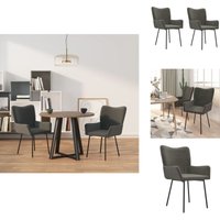 Vidaxl - Esszimmerstühle 2 Stk. Dunkelgrau Samt - Esszimmerstühle - Samtstühle - Dunkelgraue Möbel - Bequeme Stühle - Stühle Mit Armlehnen Vidaxl - Esszimmerstühle 2 Stk. Dunkelgrau Samt - Esszimmerstühle - Samtstühle - Dunkelgraue Möbel - Bequeme Stühle - Stühle Mit Armlehnen von VIDAXL