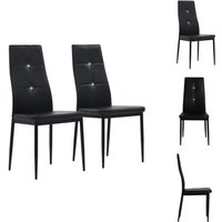 Vidaxl - Esszimmerstühle 2 Stk. Schwarz Kunstleder - Esszimmerstühle - Küchenstühle - Schwarze Stühle - Designstühle - Elegante Stühle von VIDAXL