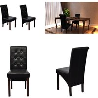 Vidaxl - Esszimmerstühle 2 Stk. Schwarz Kunstleder - Esszimmerstühle - Küchenstühle - Schwarze Stühle - Lederlook Stühle - Bequeme Stühle - Home & von VIDAXL