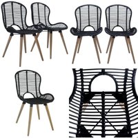 Vidaxl - Esszimmerstühle 2 Stk. Schwarz Natur Rattan - Esszimmerstühle - Rattan Möbel - Schwarze Stühle - Design Stühle - Vintage Stühle - Home & von VIDAXL