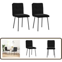 Esszimmerstühle 2 Stk. Schwarz Samt - Vidaxl von VIDAXL